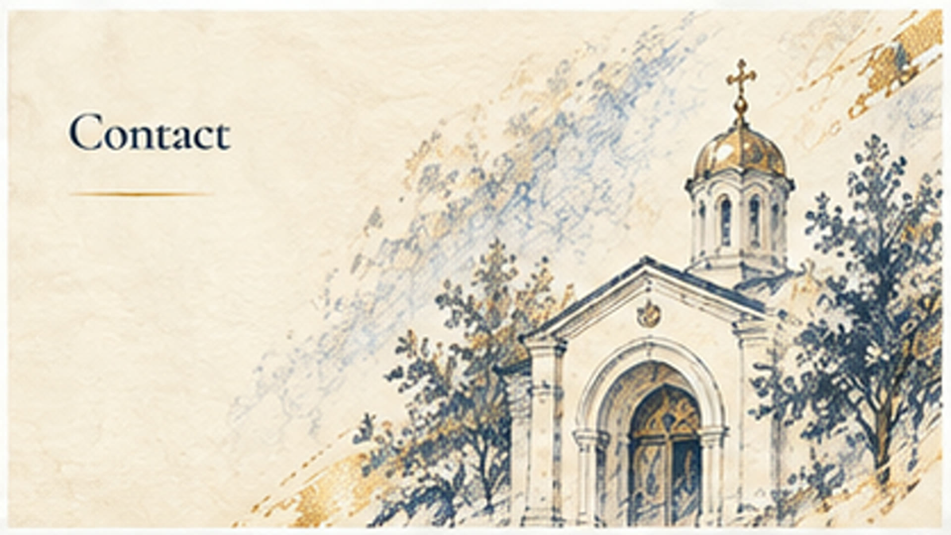 Ilustrație în stil schiță: biserică ortodoxă generică văzută din exterior
